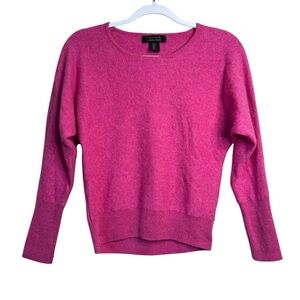 Tahari 100% 2 Ply Cashmere Rose Hot Pink Dolman Sleeve Sweater XS/S